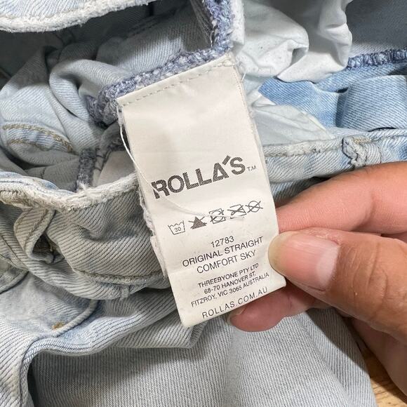 Rolla's Original High Rise Straight Leg Jeans Light Wash Women's 27 - Picture 8 of 11